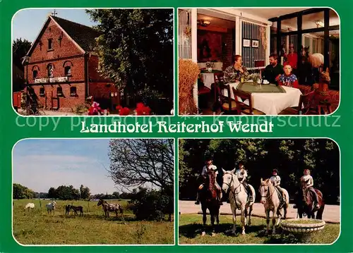 AK / Ansichtskarte  Wustrau Landhotel Reiterhof Wendt Gaststube Pferdekoppel Reiter Wustrau