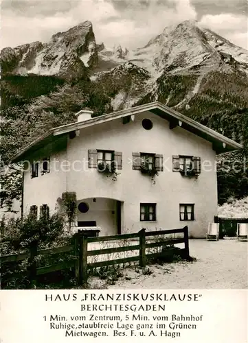 AK / Ansichtskarte 73858172 Berchtesgaden Haus Franziskusklause Alpen Berchtesgaden