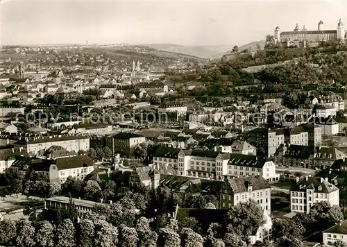 AK / Ansichtskarte  Wuerzburg Stadtpanorama mit Festung Marienberg Wuerzburg