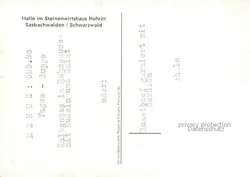 AK / Ansichtskarte 73858189 Sasbachwalden Halle im Sternenwirtshaus Hohritt Sasbachwalden