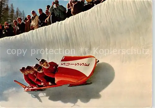 AK / Ansichtskarte  St_Moritz_GR Bobsleigh im Sunny-Corner Wintersport St_Moritz_GR