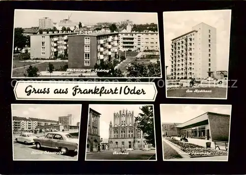 AK / Ansichtskarte  Frankfurt_Oder Neubauviertel Suedring Hochhaus Kleine Oderstrasse Rathaus Frankfurt Oder