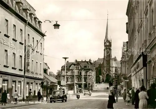 AK / Ansichtskarte  Aue__Sachsen Am Altmarkt Blick zur Kirche
