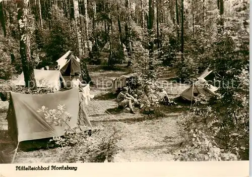 AK / Ansichtskarte  Moritzburg_Sachsen Mittelteichbad Campingplatz Moritzburg Sachsen