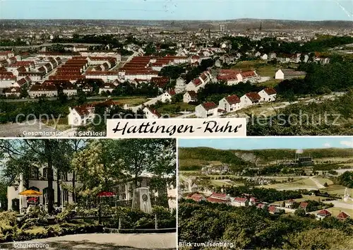 AK / Ansichtskarte 73858238 Hattingen__Ruhr Gesamtansicht mit Suedstadt Schulenburg Blick vom Isenberg 