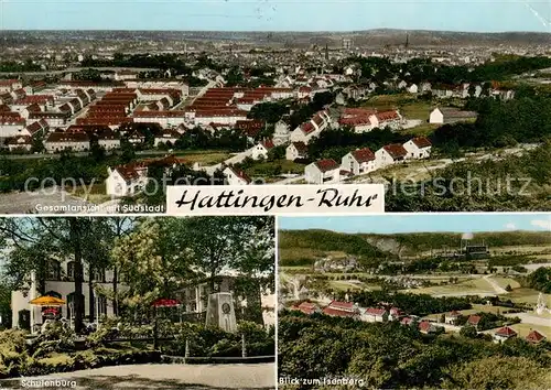 AK / Ansichtskarte  Hattingen__Ruhr Gesamtansicht mit Suedstadt Schulenburg Blick vom Isenberg 