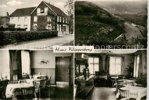 AK / Ansichtskarte 73858248 Oberbuescherhof_Leichlingen Haus Klippenberg Gastraum Panorama Blick ins Tal 