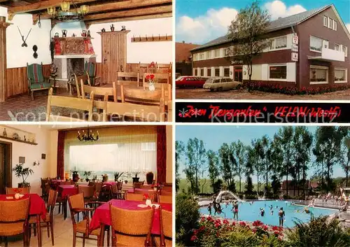 AK / Ansichtskarte  Velen Hotel Restaurant Café Zum Tiergarten Gastraeume Freibad Velen