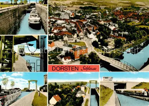 AK / Ansichtskarte 73858292 Dorsten Fliegeraufnahme Schleuse Binnenschifffahrt Dorsten