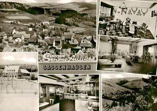 AK / Ansichtskarte  Sassenhausen Gasthaus Pension Schoene Aussicht Panorama Landschaft Sassenhausen