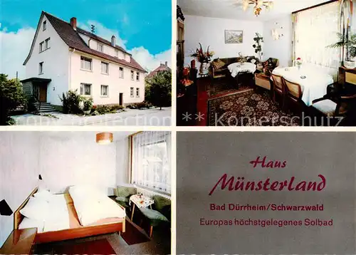 AK / Ansichtskarte 73858303 Bad_Duerrheim Haus Muensterland Gaestezimmer Bad_Duerrheim