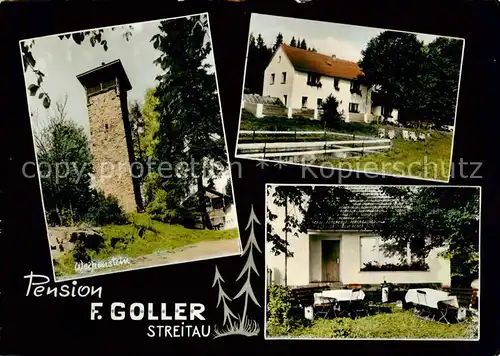 AK / Ansichtskarte  Streitau_Woernsmuehl Pension Gollter Weissenstein Turm Streitau Woernsmuehl