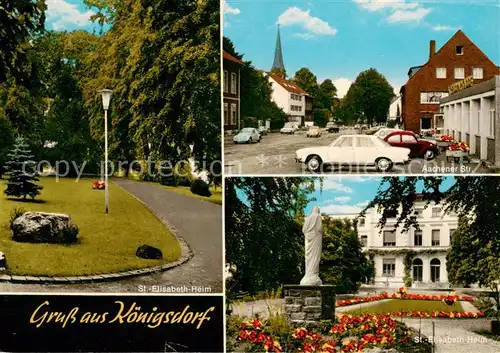 AK / Ansichtskarte  Koenigsdorf_Frechen St. Elisabeth-Heim Park Denkmal Statue Aachener Strasse Koenigsdorf Frechen