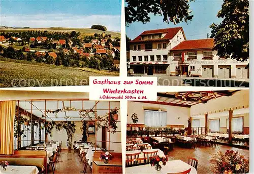 AK / Ansichtskarte 73858363 Winterkasten_Lindenfels Gasthaus zur Sonne Restaurant Ortsansicht Winterkasten_Lindenfels