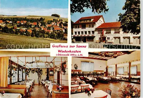 AK / Ansichtskarte  Winterkasten_Lindenfels Gasthaus zur Sonne Restaurant Ortsansicht Winterkasten_Lindenfels