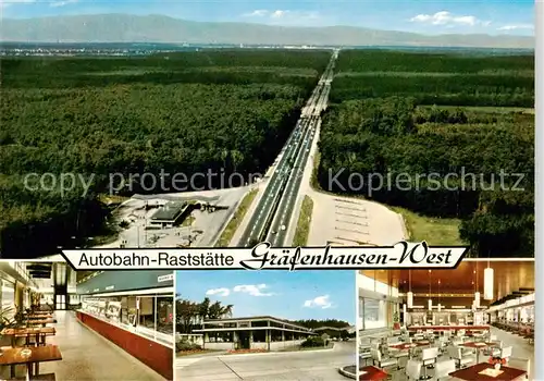 AK / Ansichtskarte  Graefenhausen_Hessen Autobahn Raststaette Graefenhausen-West Restaurant Fliegeraufnahme Graefenhausen Hessen