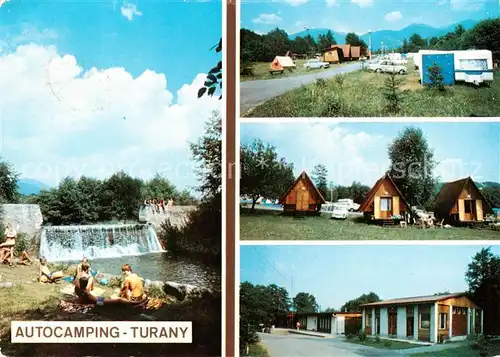 AK / Ansichtskarte 73858412 Turany_Slovakia Autocamping Bungalows Wasserfall 