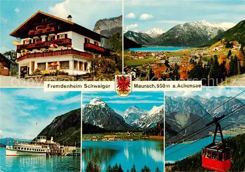 AK / Ansichtskarte  Maurach_Achensee_TiroL_AT Fremdenheim Schwaiger Seepartien Seilbahn 