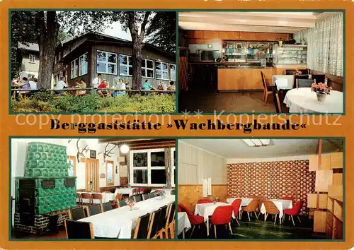 AK / Ansichtskarte  Saupsdorf Berggaststaette Wachbergbaude Gastraeume Terrasse Saupsdorf