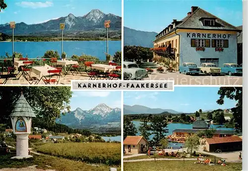AK / Ansichtskarte 73858456 Faakersee_Kaernten_AT Karnerhof Terrasse Bildstock Seepartie 