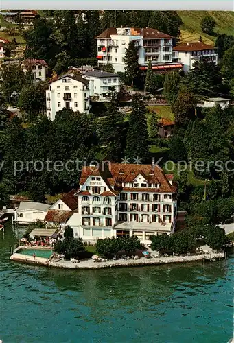 AK / Ansichtskarte  Weggis_Vierwaldstaettersee Fliegeraufnahme mit Hotel Central am See Weggis_Vierwaldstaettersee