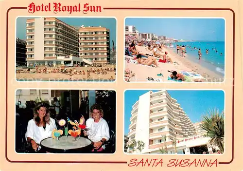 AK / Ansichtskarte  Santa_Susanna_Cataluna_ES Hotel Royal Sun Gaststube Strandpartien 