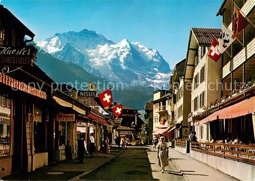 AK / Ansichtskarte  Wengen__BE Dorfstrasse mit Jungfrau 