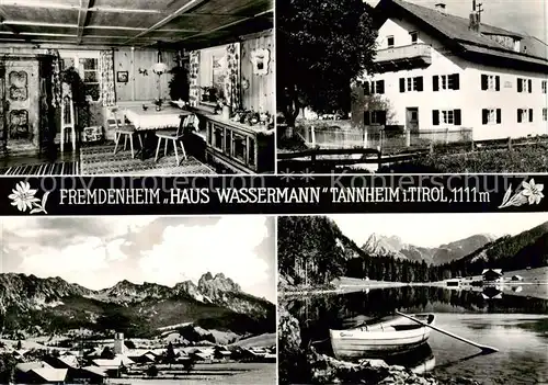AK / Ansichtskarte 73858518 Tannheim_Tirol_AT Fremdenheim Haus Wassermann Gaststube Panorama Gondelteich 