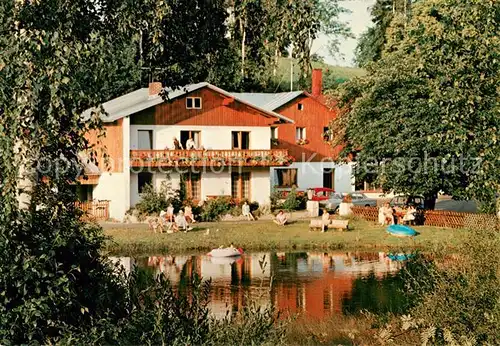 AK / Ansichtskarte  St_Veit_Huettstadl Pension Nickl Garten Teich 