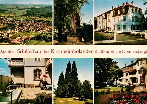 AK / Ansichtskarte  Kirchheimbolanden Auf dem Schillerhain Hotel Park Denkmal Luftaufnahme Kirchheimbolanden