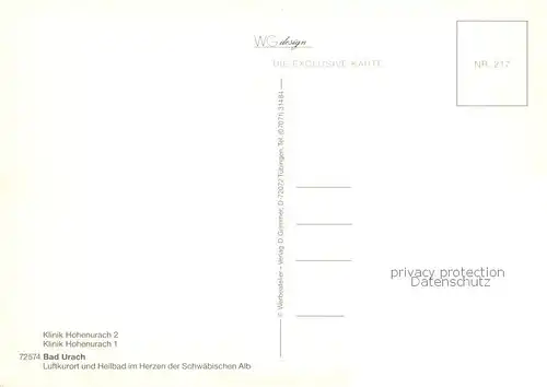 AK / Ansichtskarte  Bad_Urach Kliniken Hohenurach Luftkurort Schwaebische Alb Bad_Urach