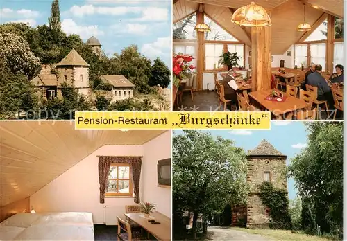 AK / Ansichtskarte  St_Martin_Pfalz Pension Restaurant Burgschaenke Gastraum Fremdenzimmer Burg St_Martin_Pfalz