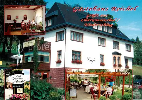 AK / Ansichtskarte 73858607 Baerenstein_Annaberg-Buchholz Café Gaestehaus Reichel Terrasse Baerenstein