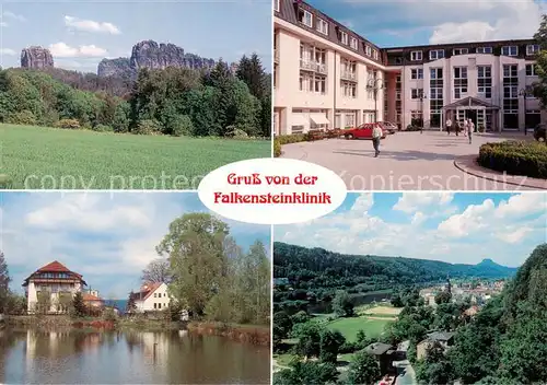 AK / Ansichtskarte  Ostrau_Bad_Schandau Falkensteinklinik Panorama Saechsische Schweiz Elbsandsteingebirge Ostrau_Bad_Schandau