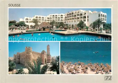 AK / Ansichtskarte 73858619 Sousse_Tunesie Hotel Marhaba Beach Chateau Strand 