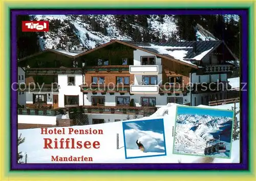 AK / Ansichtskarte  Mandarfen_Pitztal_Tirol_AT Hotel Pension Rifflsee Gondelbahn 