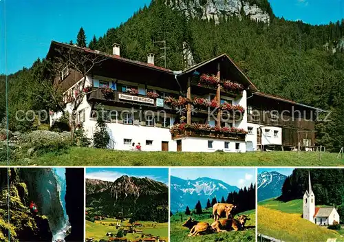 AK / Ansichtskarte  Tiefenbach_Oberstdorf Berghof Rietzler Wasserfall Panorama Kirche Tiefenbach_Oberstdorf