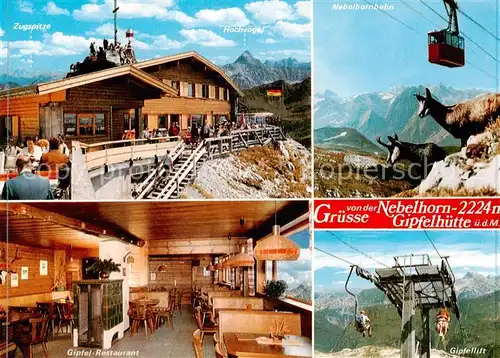 AK / Ansichtskarte 73858693 Oberstdorf Nebelhorn Gipfelhuette Gipfelrestaurant Gipfellift Gemsen Oberstdorf