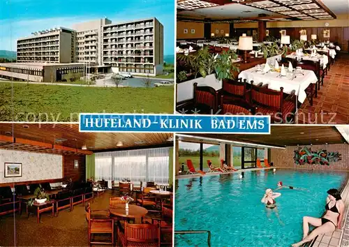 AK / Ansichtskarte 73858720 Bad_Ems_Lahn Hufeland Klinik Gastraeume Hallenbad Bad_Ems_Lahn