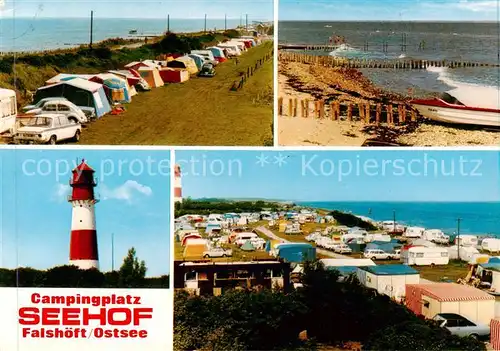 AK / Ansichtskarte 73858723 Falshoeft_Nieby Campingplatz Seehof Strand Leuchtturm Falshoeft Nieby