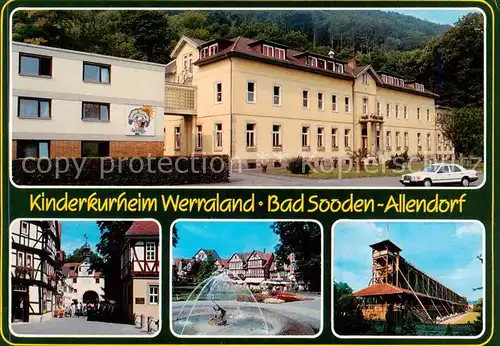 AK / Ansichtskarte 73858735 Bad_Sooden-Allendorf Kinderkurheim Werraland Ortspartie Stadtplatz Saline Bad_Sooden-Allendorf