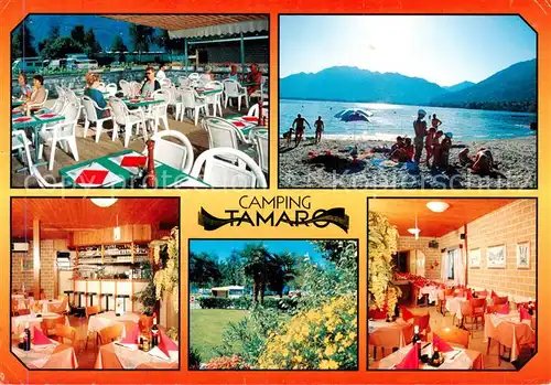 AK / Ansichtskarte  Tenero_Lago_Maggiore_TI Ristorante Pizzeria Camping Strand Gastraeume 