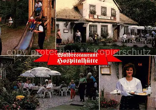 AK / Ansichtskarte 73858820 Dahlen__Sachsen Waldrestaurant Hospitalhuette Terrasse Kinderspielplatz 