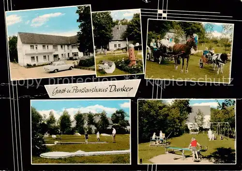 AK / Ansichtskarte 73858830 Bad_Laer Gasthaus Pension Dunker Minigolf Pferdewagen Spielplatz Bad_Laer