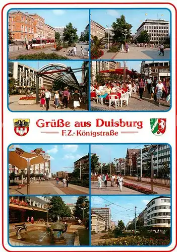 AK / Ansichtskarte 73858886 Duisburg__Ruhr Fussgaengerzone Koenigstrasse Teilansichten 