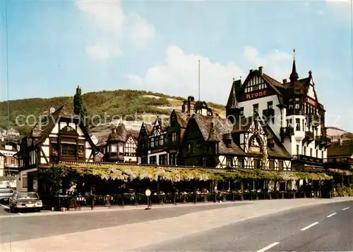 AK / Ansichtskarte  Assmannshausen_Rhein Krone Historischer Gasthof Assmannshausen Rhein