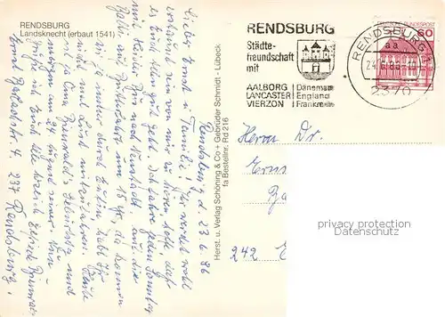 AK / Ansichtskarte 73858913 Rendsburg Gaststaette Landsknecht Rendsburg