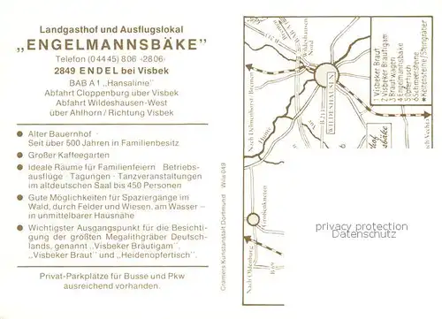AK / Ansichtskarte  Endel_Vechta Landgasthof Engelmannsbaeke Hofansicht Am Ententeich Kaffeegarten Motiv am Rundwanderweg Endel Vechta
