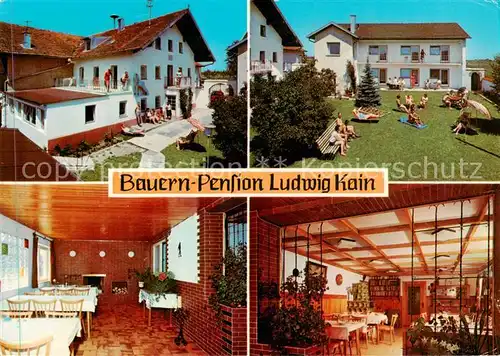 AK / Ansichtskarte  Waging_See Bauern Pension Ludwig Kain Gastraeume Liegewiese Waging_See