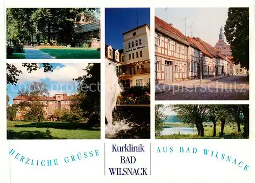 AK / Ansichtskarte 73858935 Bad_Wilsnack Kurklinik Bad Wilsnack Park Springbrunnen Seepartie Bad_Wilsnack